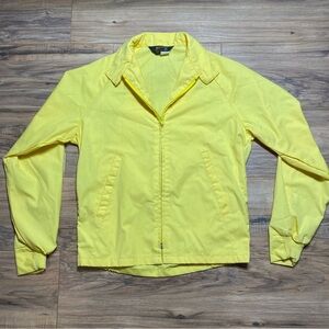 Vintage Womens Swingster Yellow Light Weight Collard ZipUp Jacket Made in KS USA